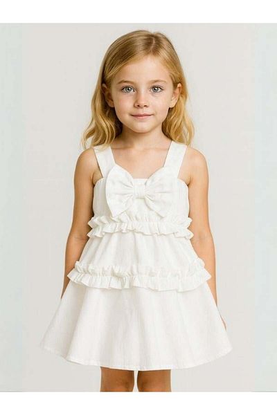 Zekids Girl's Strap Bow Dress