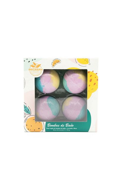 Becasan Nature Gift set of bath balls with lavender and rose scent, Becasan Nature, 4 x 100 gr.