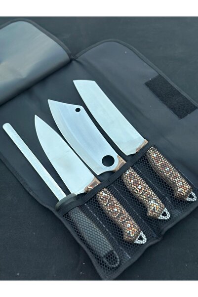 ATASAN Verzalit Saplı Taşıma Çantalı Şef, Kasap, Mutfak Bıçak Seti