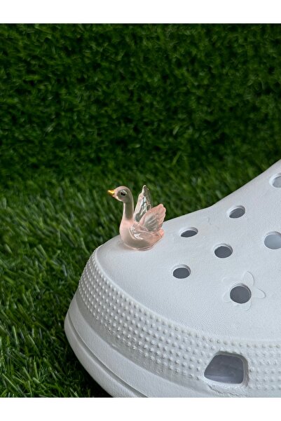 Crocs Karanlıkta Parlayan Kuğu Terlik Süsü/Üç Boyutlu Kuğulu Terlik Charmı/Jibbtiz