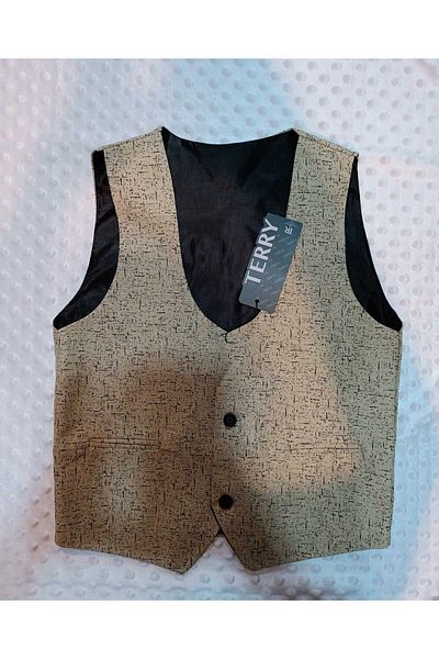 Terry Sports Vest with Linen Tree Bark Pattern
