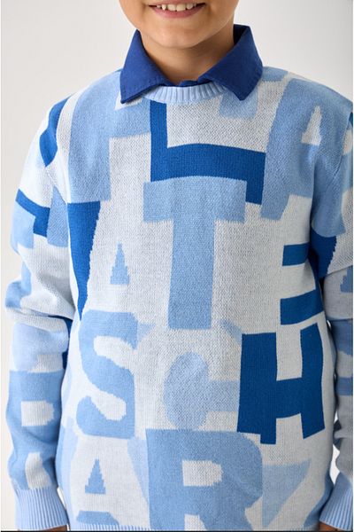 Nisrakids Boy's Knitwear Sweater – Letter Pattern / Long Sleeve / Crew Neck