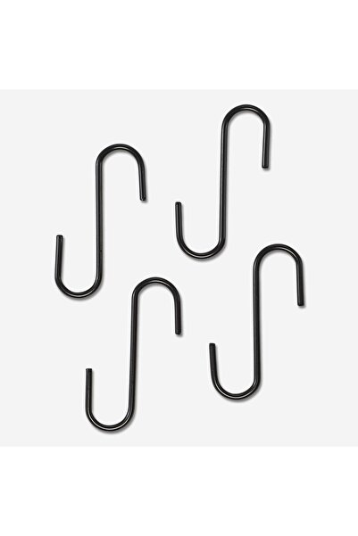 Flying Tiger Copenhagen 4'lü S Şekilli Siyah Metal Kanca Seti