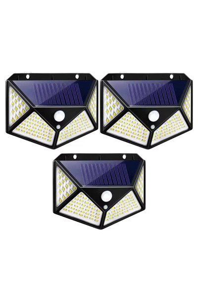 OEM Set de 3 lămpi solare 100 LED-uri, senzor de lumină și mișcare, încărcare...