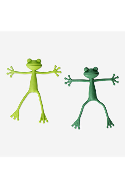 Flying Tiger Copenhagen 2'li Yeşil Kurbağa Şeklinde Bitki Desteği