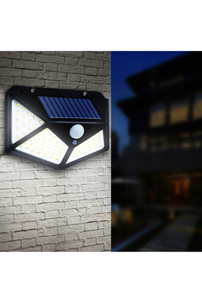 KlaussTech Lampă de perete cu senzor solar și 100 LED-uri