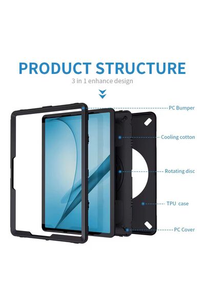 Cat - Cot Cat-Cot 360 Rotation Three Layers Protection With Shoulder Strap For Samsung Galaxy Tab S7 FE