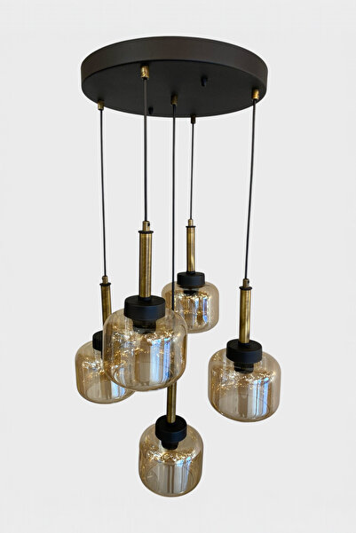 Favori Aydınlatma Modern Tasarım 5 Kollu Cam Sarkıt Avize