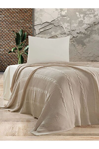 YGT Home Triko Örgülü Yatak Örtüsü Tek Kişilik 180x230 | Triko Tek Kişilik Battaniye-Koltuk Örtüsü 180x230