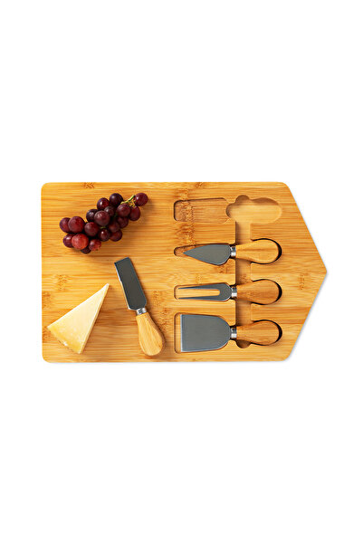 Flying Tiger Copenhagen 4'lü Bambu Peynir Dilimleme Bıçağı ve Servis Seti