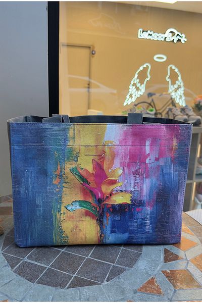 Lemoors Hibiscus Waxed Canvas Printed Multicolor Design Bag