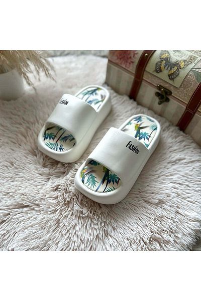 dehaine Women's casual slippers, comfortable, white, Clogs style, XF34