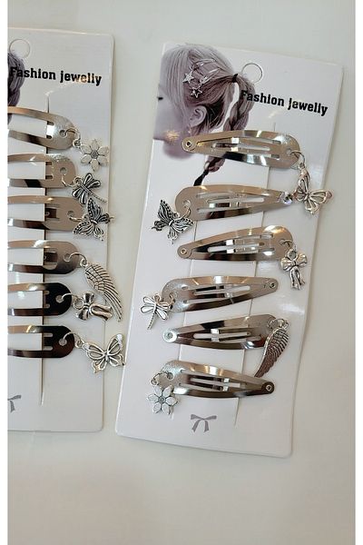 GÜLPEŞE 6-Piece Silver Metal Hanging Snap Buckle