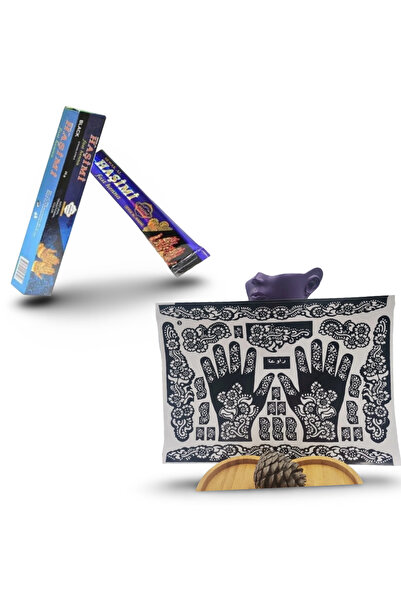 Muensu Siyah Hint Kınası ve Desen Şaplonu 1 Adet Hint Kınası 1 Adet Dövme Şab...