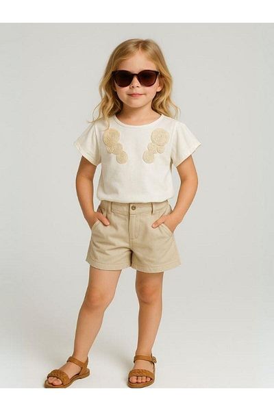 Zekids Girl's Ethnic Patterned Embroidered Design T-Shirt