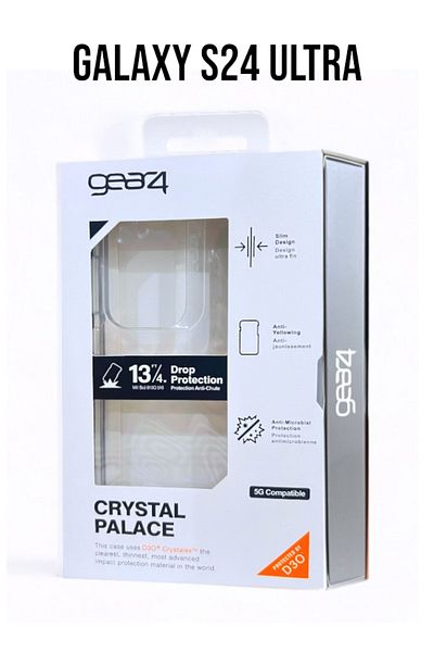 GEAR4 جراب موبايل جالكسي اس 24 الترا (Galaxy S24 Ultra) مضاد للصدمات وحماية كاملة و بجودة عالية - شفاف