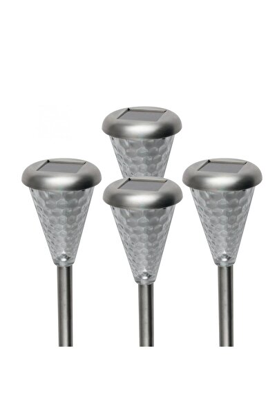 Home Lampă de grădină cu baterie solară, metalică, multicoloră, 4 bucăți