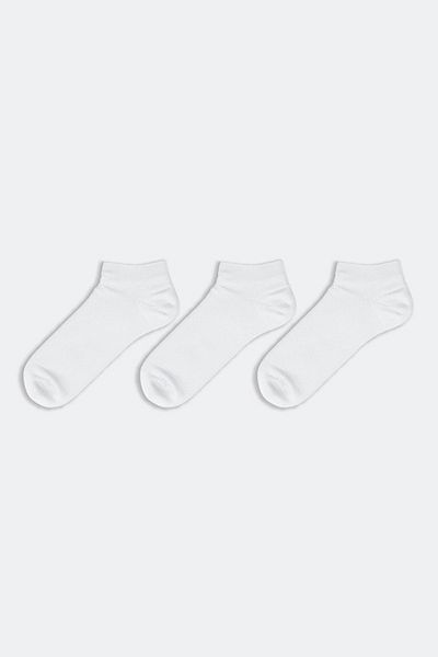 LC Waikiki , Set of ankle socks, cotton blend - 3 pairs, Optic White, 39-42