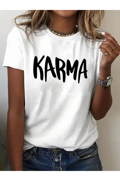 l'eivor Γυναικείο βαμβακερό μπλουζάκι με συνδυασμένη στάμπα