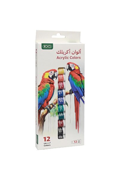 Roco مجموعة ألوان أكريليك، ألوان متنوعة، 12 لونًا