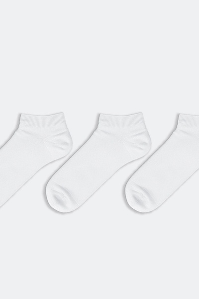 LC Waikiki , Set of ankle socks, cotton blend - 3 pairs, Optic White, 39-42