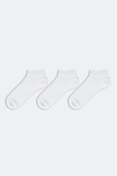 LC Waikiki , Set of ankle socks, cotton blend - 3 pairs, Optic White, 39-42