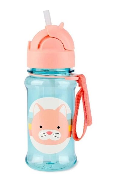 Skip Hop Tritan Water Bottle with Straw Cat