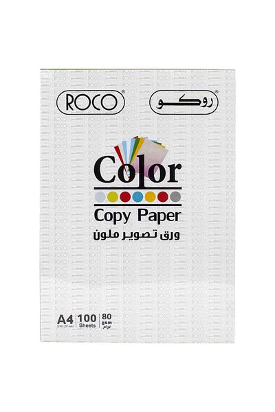 Roco Color Copy Paper, Plain, Beige;Blue;Green;Pink;Yellow, A4, 80 gsm, 100 Sheets