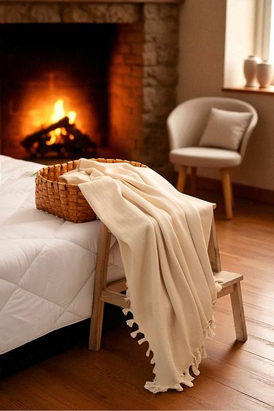 TAKI DERYASI Natural Cotton Soft Double Pique, Sofa Cover, Multi-Purpose Cover 200X320 Cm.