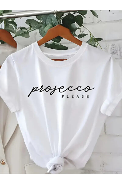 l'eivor Tricou din bumbac pentru femei cu imprimeu Prosecco Please