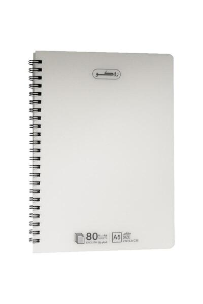 Roco Notebook, A5, 80 Sheets, Double Ruled (English), White