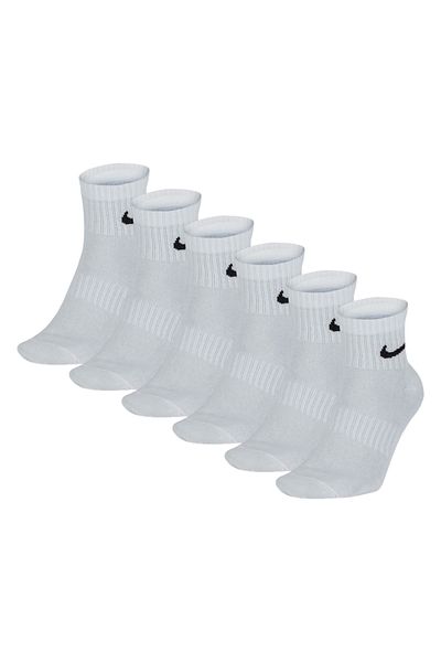 Nike Men's Sports Socks SX7677-100 Dri-Fit, 6 Pairs, White, Size 42-46 EU