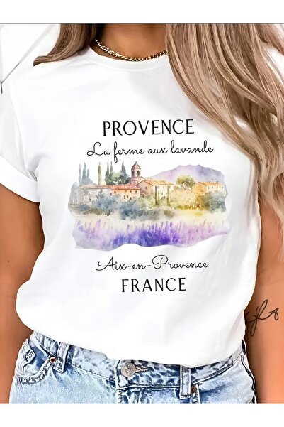 CLASİVA تي شيرت بروفانس باريس للموسم الجديد بتصميم عصري مطبوع حسب الطلب للنسا...