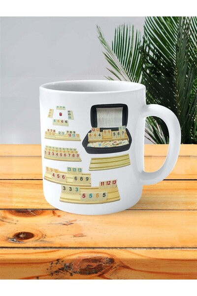 ART HEDİYE okey Baskılı Kupa Bardak Kişiye Özel Model 5