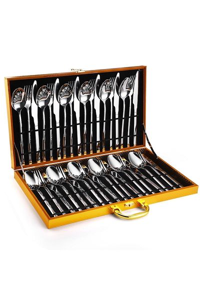 Trendy's Set of Cutlery, 36 Pieces, for 12 People, TRENDY'S, Luxury Edition, Chrome