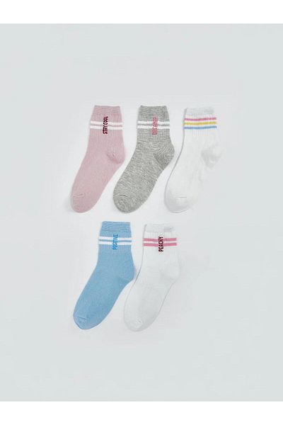 LC Waikiki Șosete pentru fete cu model LCW Kids, pachet de 5 (W5)