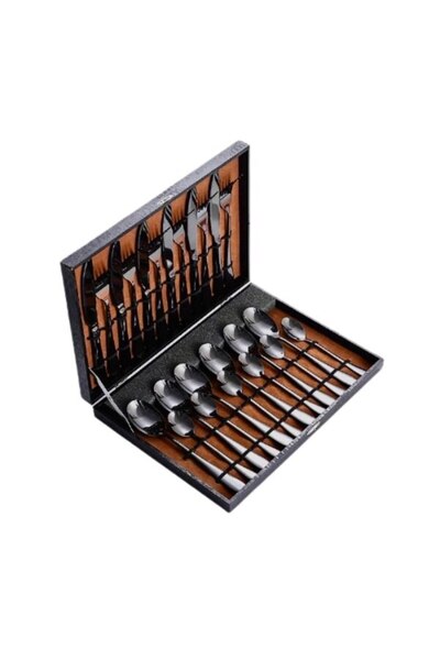 OME Set 24 cutlery Luxury, black