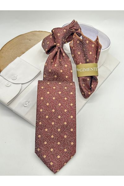 Gutiero Класическа вратовръзка с кърпичка за сако на точки