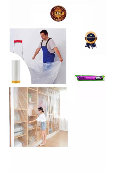 figanlar ambalaj Şeffaf Kullan At Boya Badana Koruyucu Örtü Naylon Poşet 50 Metre 1 Rulo