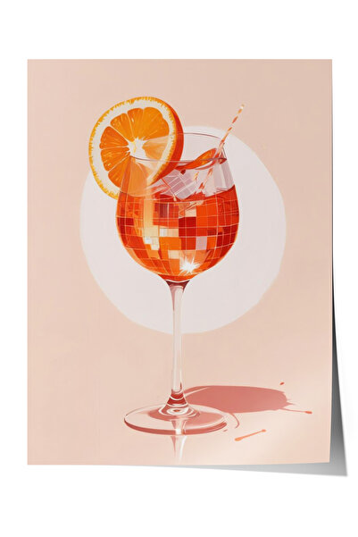 Zestia Poster fără ramă, ilustrație de vară cu pahar de limonadă, poster deco...