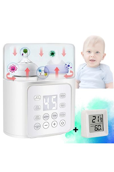 D&K WONDER Incalzitor & Sterilizator Biberoane 6-în-1, Display Digital, 2 Biberoane, 100°C/45°C