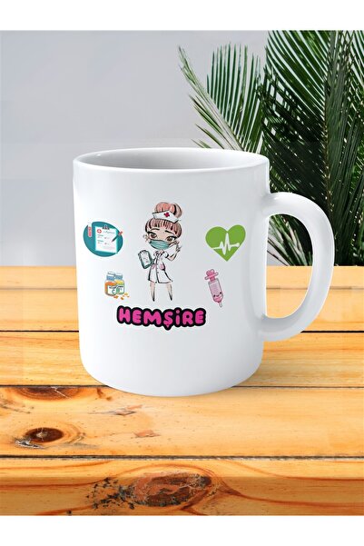 ART HEDİYE كوب مطبوع عليه ممرضة مع قناع أحمر