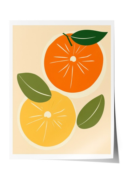 Zestia Poster fără ramă, ilustrație portocalie cu lămâie, poster decorativ pe...