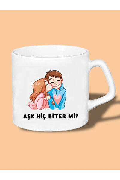 ART HEDİYE الحب لا ينتهي أبدًا؟كوب زجاجي مطبوع