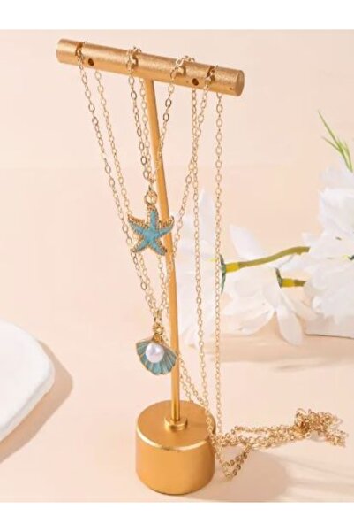 Alyas Aksesuar Star Shell Necklace and Earring Set