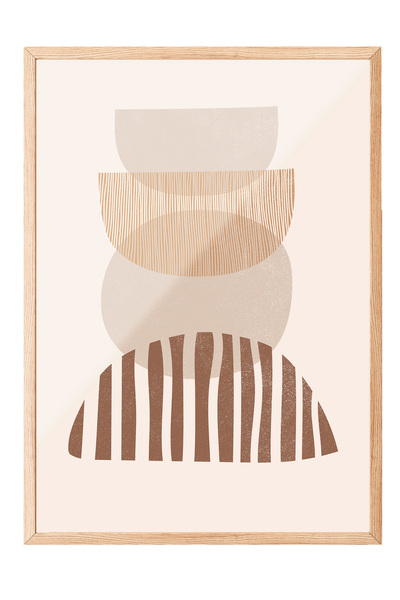 Zestia Πίνακας με ξύλινο πλαίσιο, Μίνιμαλ Σύνθεση Κασεϊτών – Στυλ Μπόχο, Διακ...