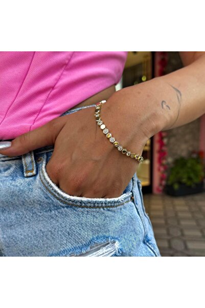 neslyaccessories 14K Gold Mix Petek Işıltısı Bileklik