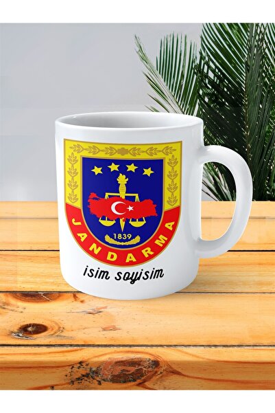 ART HEDİYE Jandarma Baskılı Kupa Bardak İsimli Kişiye Özel