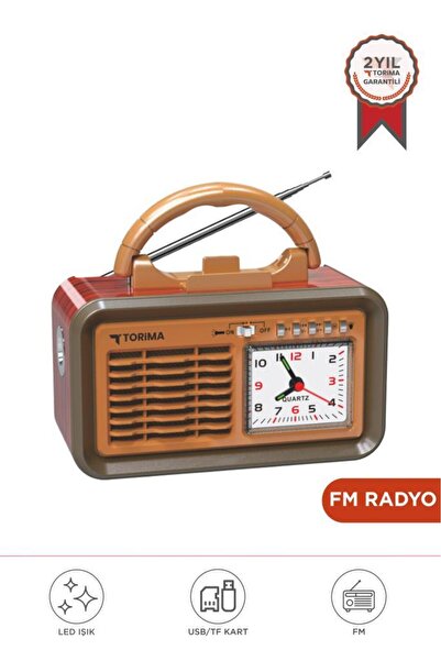 Torima Bluetooth Hoparlör Nostaljik Radyo Kablosuz Speaker D60 Kırmızı