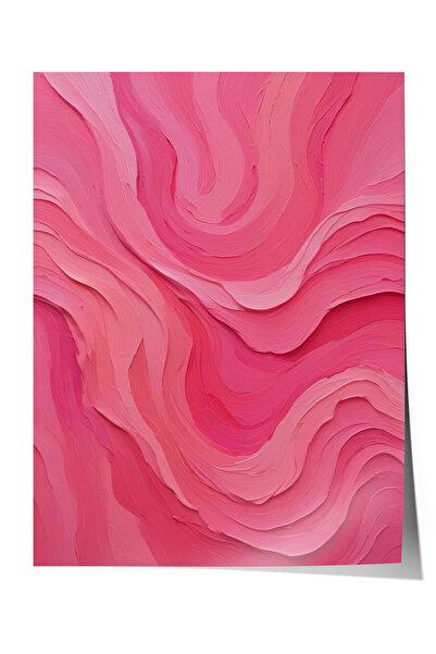 Zestia Poster fără ramă, Artă abstractă cu valuri roz, Poster decorativ pentr...